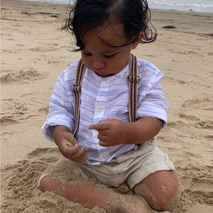 Zara toddler linen stripe shirt